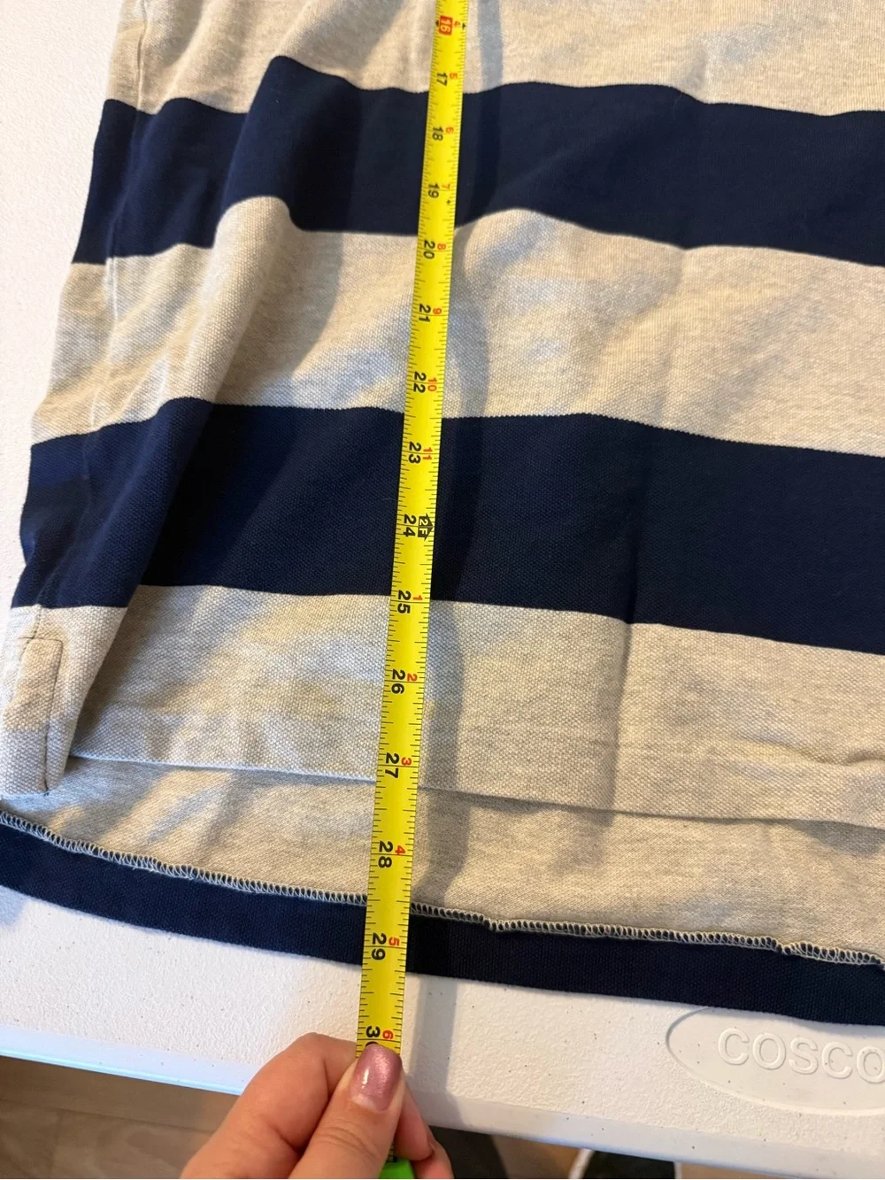 Vintage Ralph Lauren Short Sleeve Small Pony Blue Gray Striped Polo Classic Fit